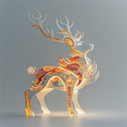 炫彩登场-九色鹿梦幻光雕灯-点亮你的奇幻空间！
