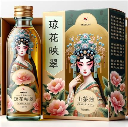琼花映翠-中国京剧艺术基金会文创山茶油-花旦演绎传世经典，滋养身心之美