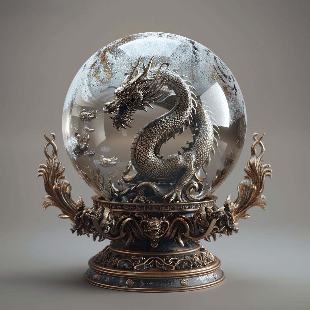 云龙幻景-斗彩云龙盖罐水晶球-凝聚传统与神秘的东方力量! 1
