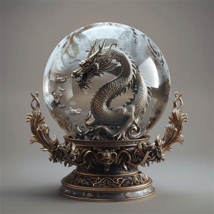云龙幻景-斗彩云龙盖罐水晶球-凝聚传统与神秘的东方力量！