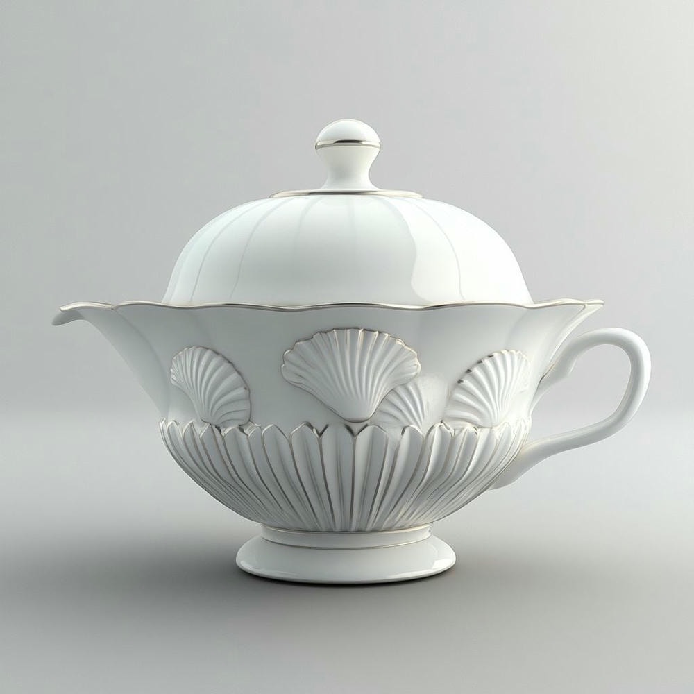 贝壳雅韵盖碗-海洋灵感下的精致茶具,品味自然之美 1
