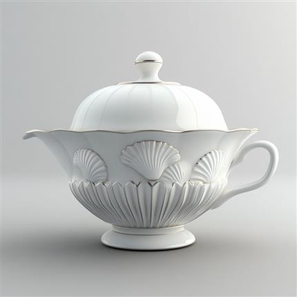 贝壳雅韵盖碗-海洋灵感下的精致茶具，品味自然之美