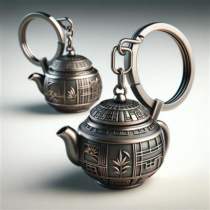 随身携带的艺术品-古风茶壶金属钥匙扣-让钥匙变得更具品味！