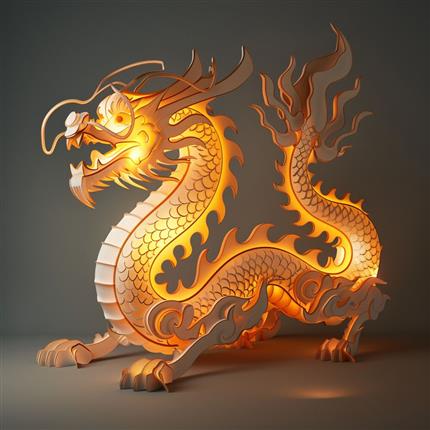 龙耀九天-斗彩云龙纸雕灯-让东方神韵点亮生活！