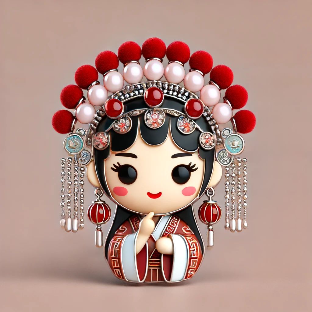 花旦华彩-中国京剧艺术基金会文创胸针-将京剧花旦的灵动佩戴在身 1