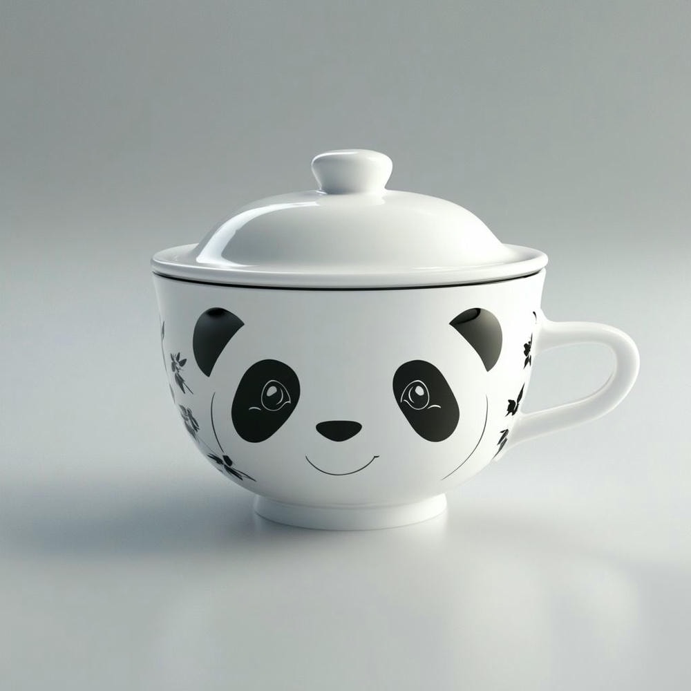 萌趣无限-熊猫乐趣盖碗-为您的茶席增添欢乐与温馨! 1