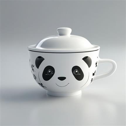 萌趣无限-熊猫乐趣盖碗-为您的茶席增添欢乐与温馨！