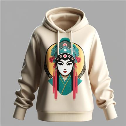 花旦雅韵连帽衫 - 京剧艺术融入你的生活！