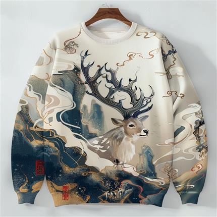 时尚艺术-九色鹿幻彩毛衣-展现你的独特魅力！