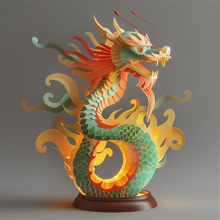 天津博物馆重磅推出！宣德青花龙纹天球瓶为灵感的腾云驾龙纸雕灯——传统与创意的完美结合
