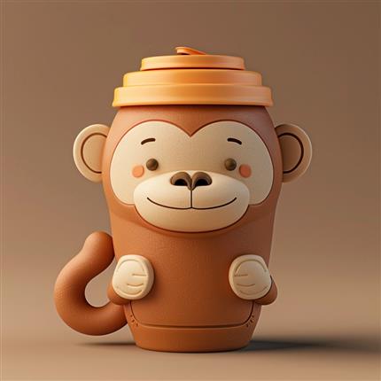 萌趣金丝猴保温杯，让温暖随行！