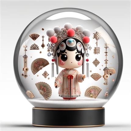 花旦雅韵-中国京剧艺术基金会文创水晶球-凝聚京剧文化的瑰宝