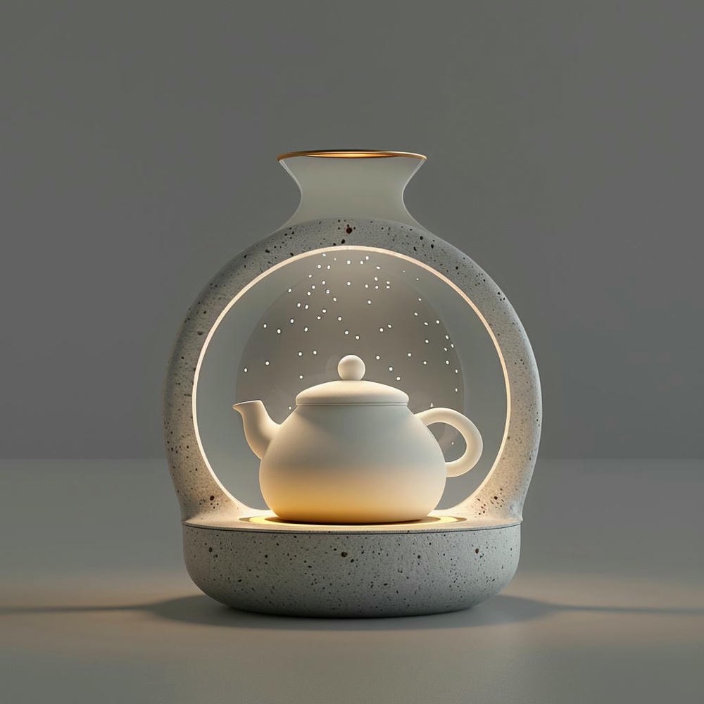 梦幻茶韵！茶壶星空陶瓷夜灯-为您的夜晚增添一份浪漫与温馨！ 1