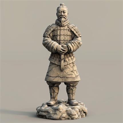 秦俑石刻守护-历史的凝视，永恒的守护