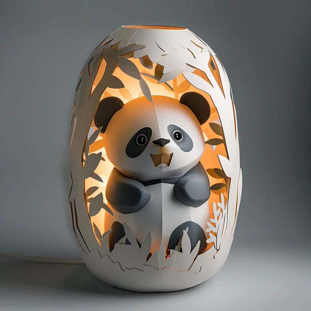 温馨可爱-熊猫温馨灯笼-点亮你的家居时光! 1