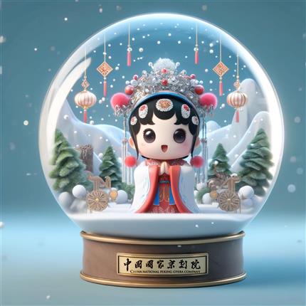 京剧奇境！花旦冬日水晶球-文化与美的晶莹世界