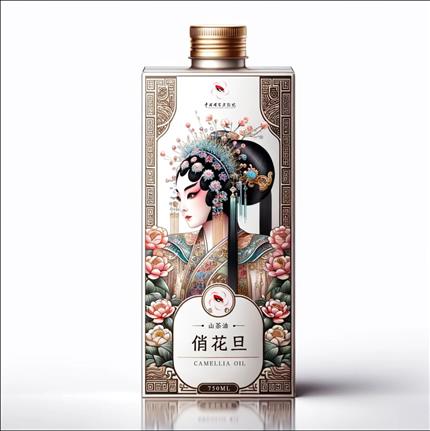 俏花旦-中国京剧艺术基金会文创山茶油-京剧花旦元素融合，品味传承之美