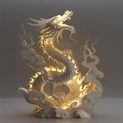 龙腾云海，光影再现！云龙腾跃纸雕灯-天津博物馆再现宣德青花之风采