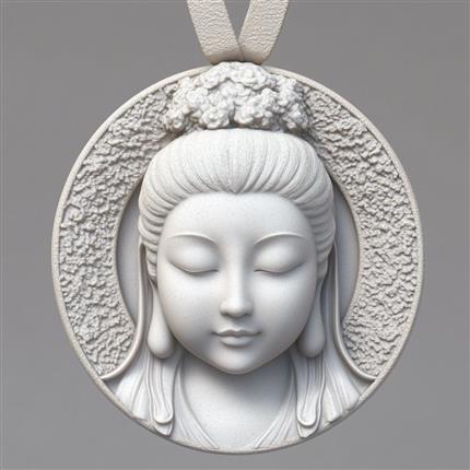 观音圣洁-德化窑白釉观音像纪念章-传递祥和与慈悲的力量！