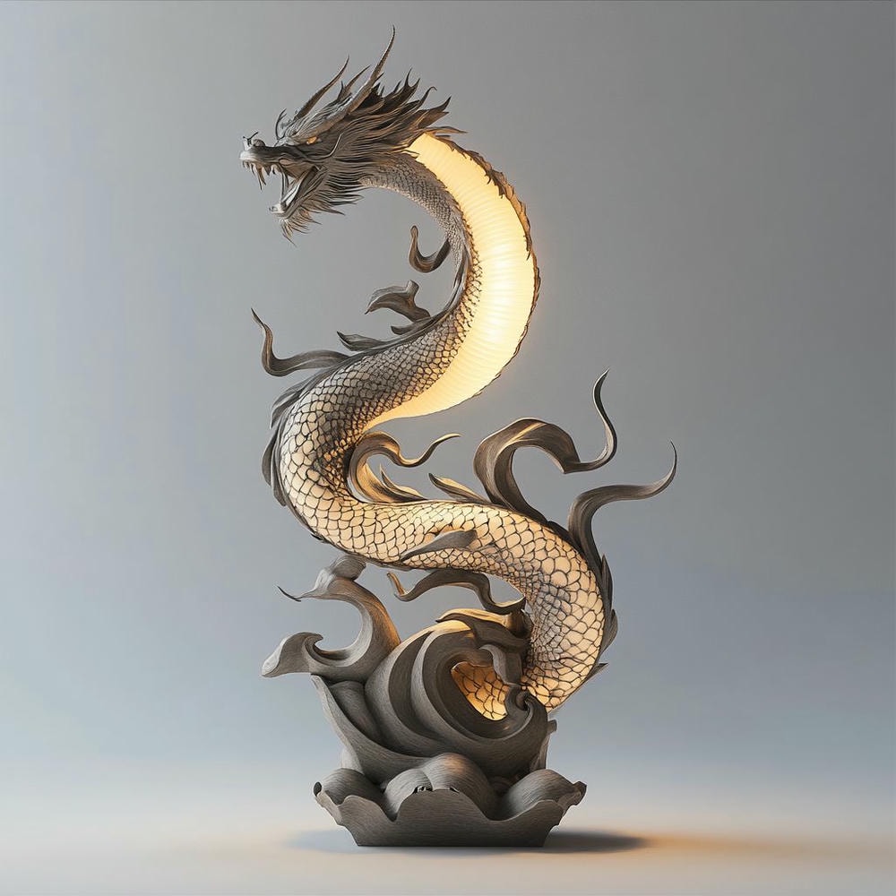 云龙御光-苏州博物馆青花海水白龙盘创意灯饰，点亮东方神韵！ 1