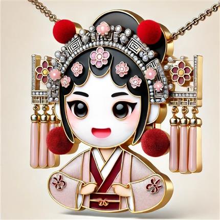 花旦萌韵-中国京剧艺术基金会文创吊坠-将京剧花旦的魅力佩戴于颈间