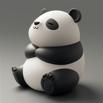 憨态熊猫摆件-自然与艺术的萌趣融合