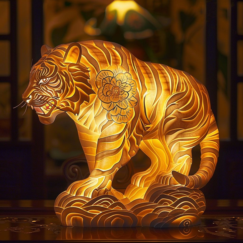 震撼来袭!虎影千秋灯点亮你的夜晚,体验猛虎之威! 1
