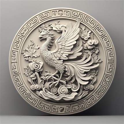 瑞兽腾空-唐瑞兽鸾鸟花卉纹铜镜壁饰-东方经典再现！