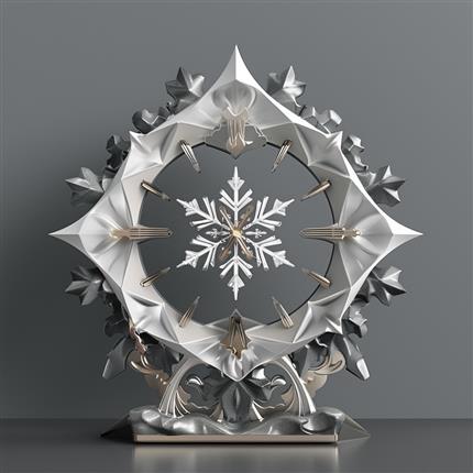 绽放于时光中的雪绒花，奢华与优雅并存的艺术挂钟