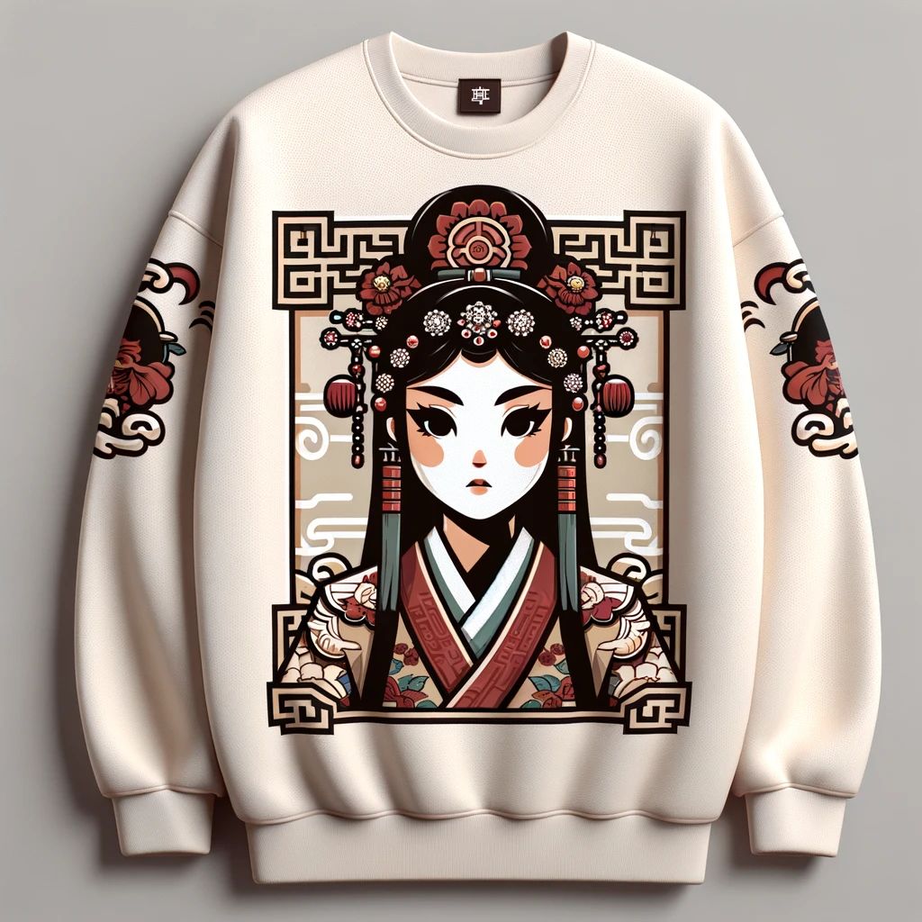 国风花旦卫衣,穿上身的中国风艺术 1