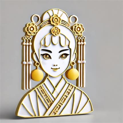 俏皮花旦立体饰品，点亮你的东方风采