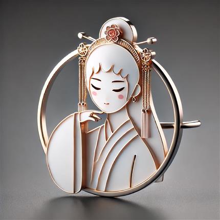 清雅花旦胸针，静谧中展现东方美学