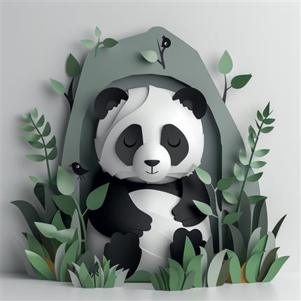 静谧的熊猫森林！手工纸艺装饰，打造自然治愈空间