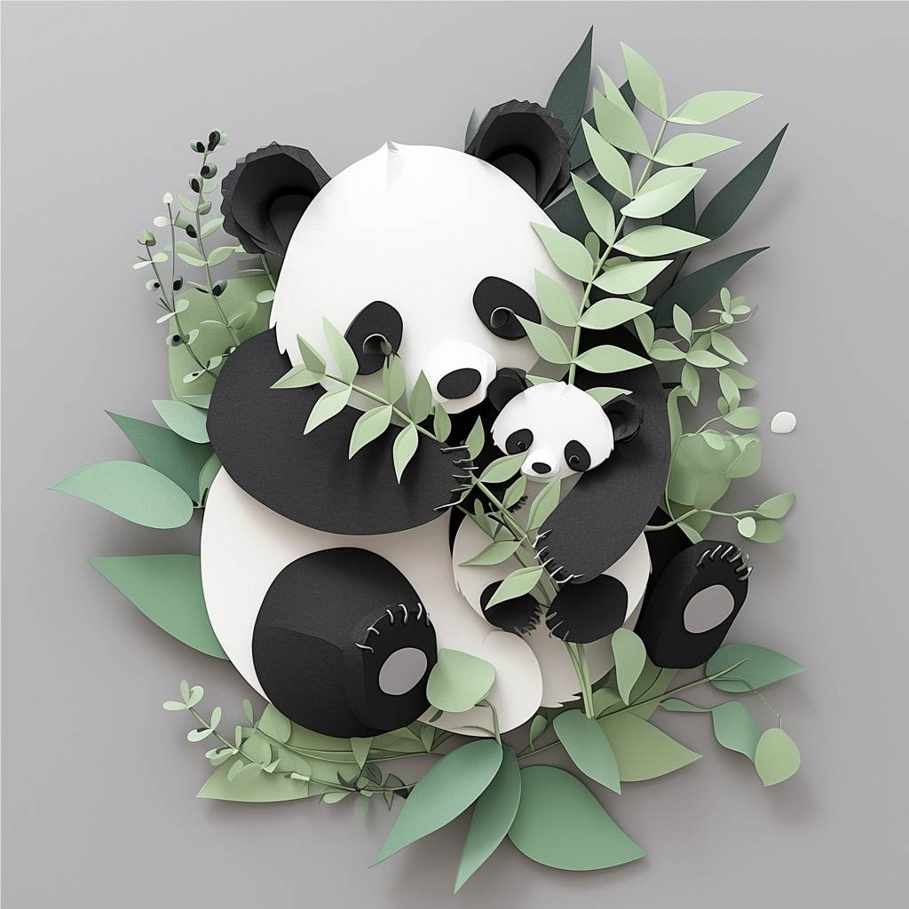 温馨亲子时光!大熊猫亲子纸艺装饰,传递爱与陪伴 1