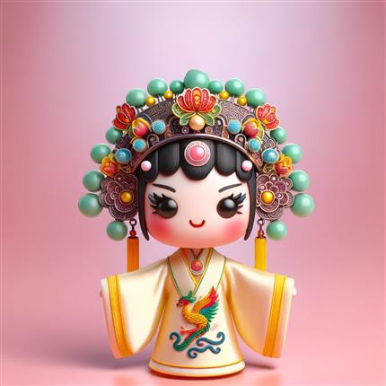 杨贵妃萌趣摆件，重现京剧中的美人风采