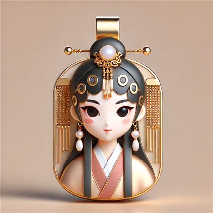 可爱京剧花旦吊坠，传统与萌趣的完美结合