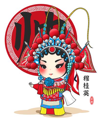 Q版穆桂英——勇猛与智慧的俏皮化身