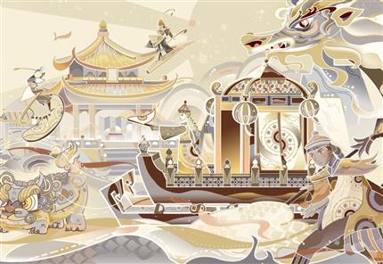 冰上拖床，冬日盛景——圆明园的冰嬉时光