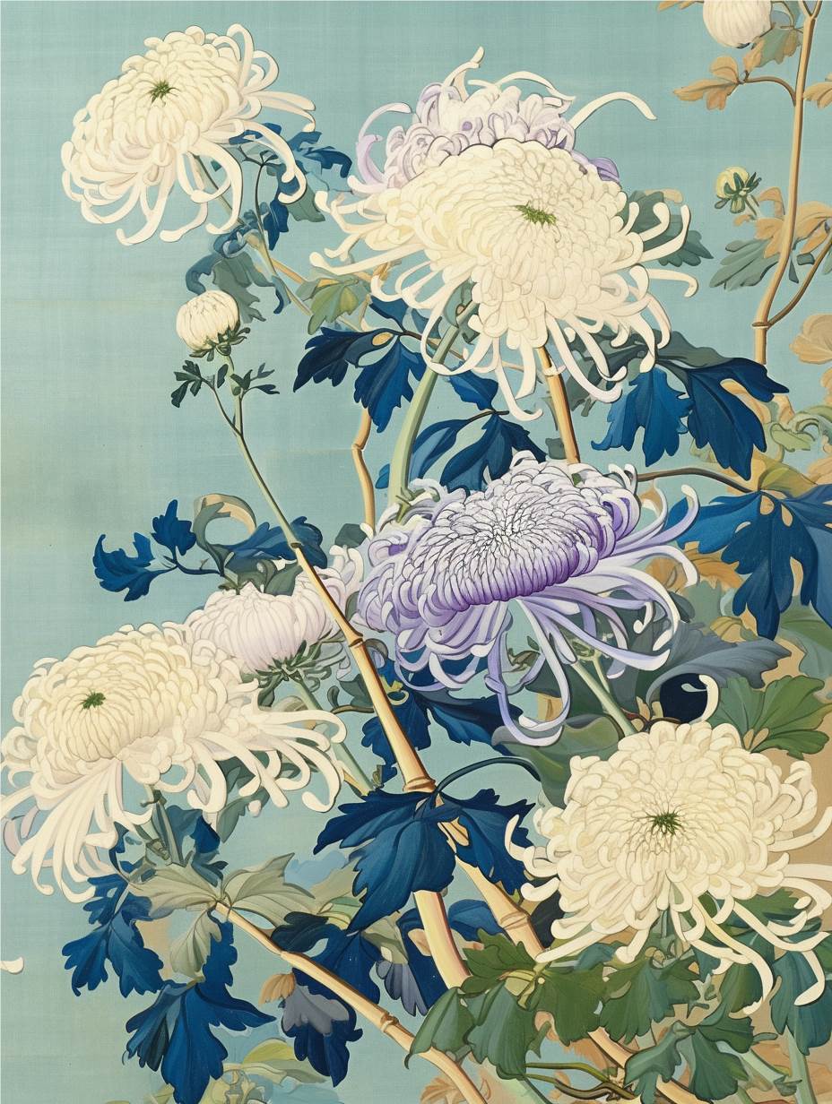 菊花雅韵,京剧风华——传统艺术与自然之美的融合 1