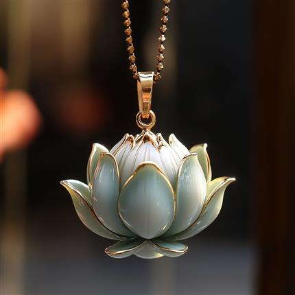 秘色莲华吊坠，传承千年的优雅之美